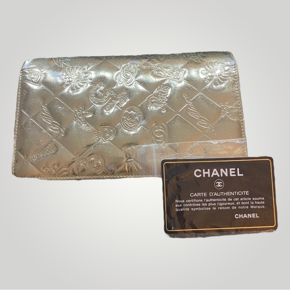 Chanel Metallic Gold Icon Series Monogram Long Wallet - Picture 2 of 16